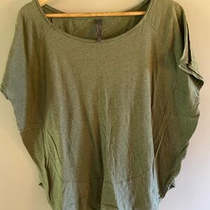 Anthropologie Olive Green Flowy Short Sleeve Top